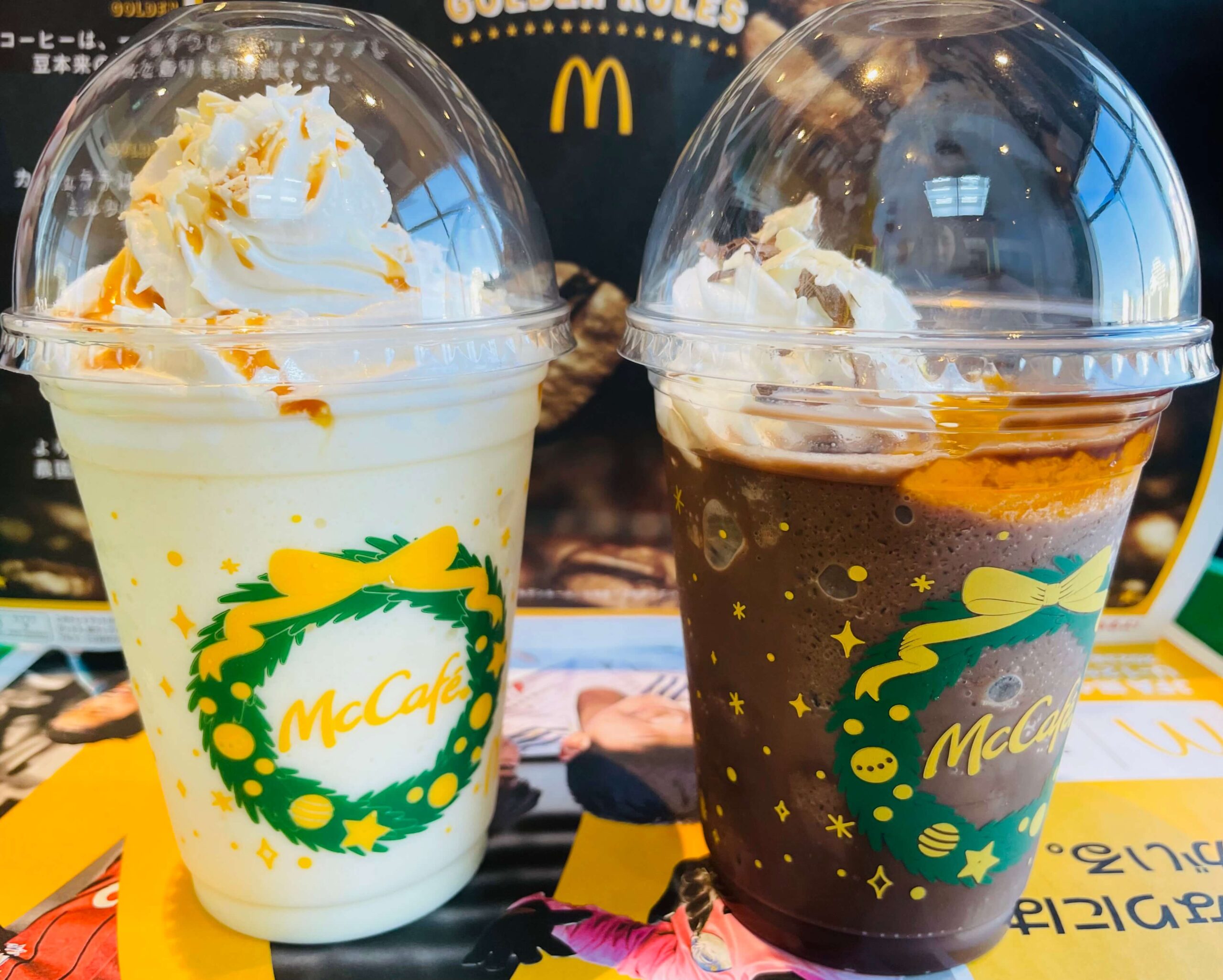 マックカフェショコラオレンジフラッペ&ホワイトスノーチョコフラッペ